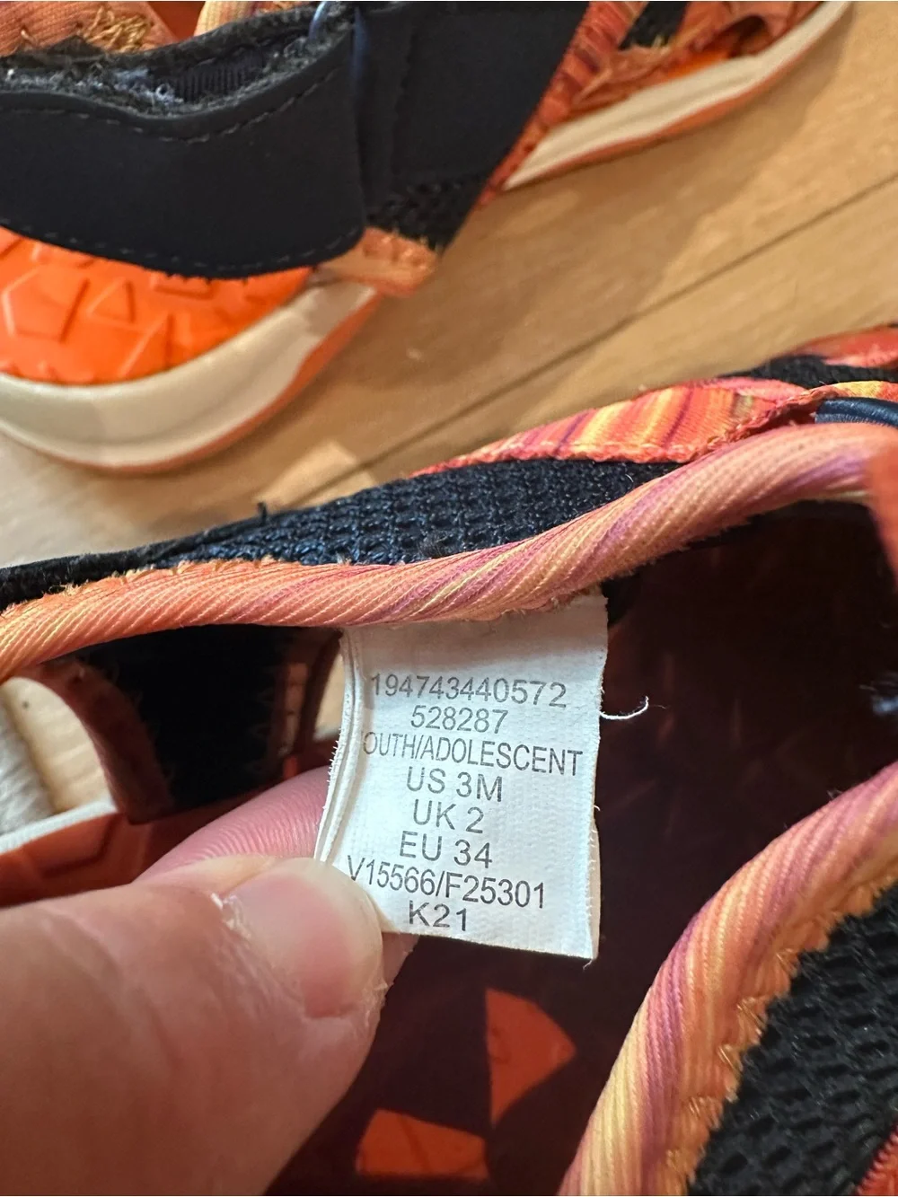 Lands End Kids Navy and Orange Athletic Sandal - Comfortable Active Shoe